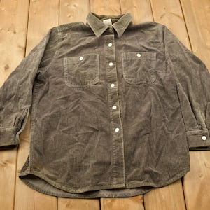 Camicia in velluto a coste con bottoni vintage anni '90 / Camicia con bottoni anni '90 / Flanella vintage / Camicia con bottoni base / Camicia con bottoni in velluto a coste / Velluto a coste anni '90