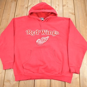 Vintage 1990s Detroit Red Wings NHL Embroidered Hoodie / 90s Hoodie / Vintage Hockey / Made in Canada / Red Wings Fan Apparel