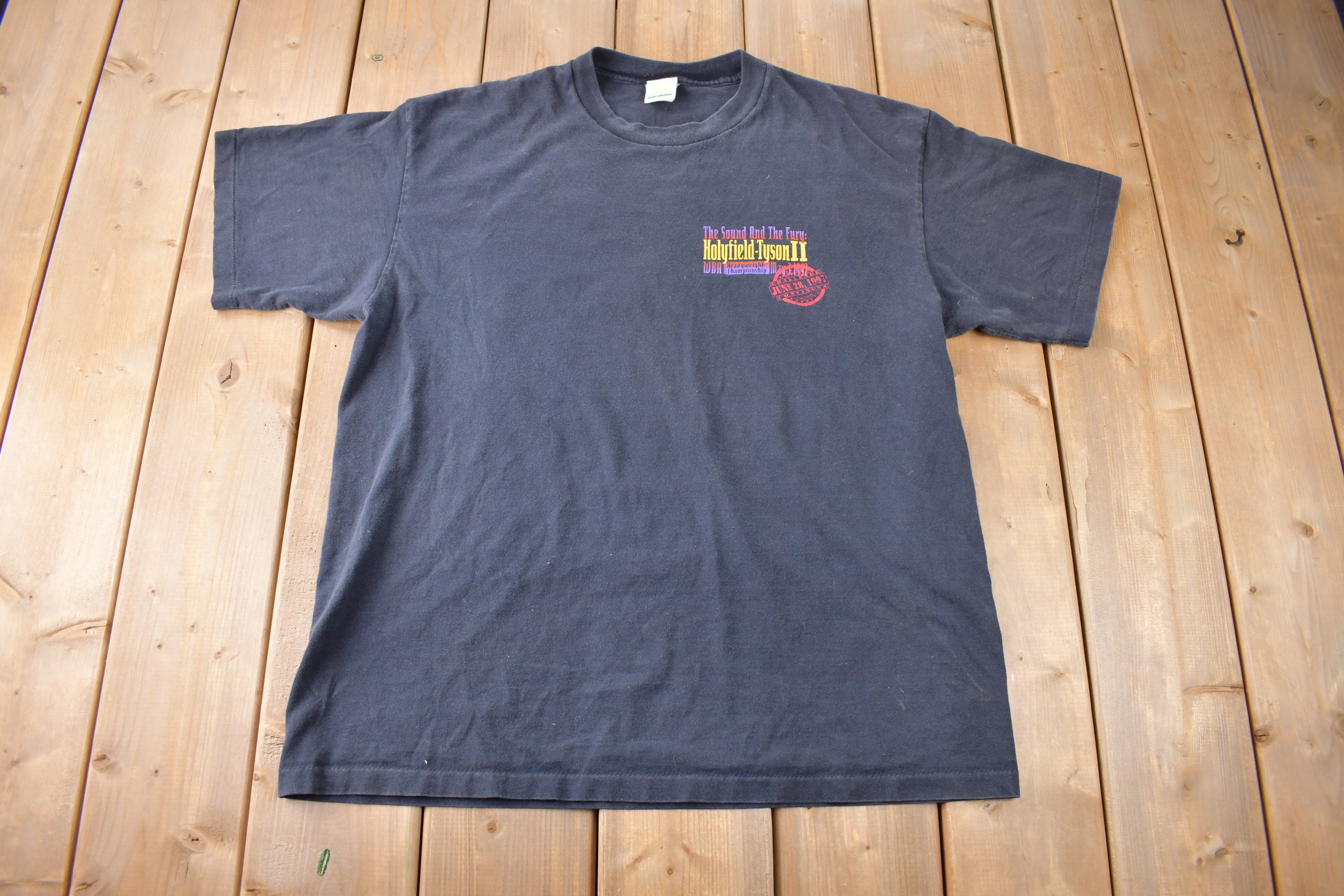 Vintage 1997 Holyfield Vs Tyson 2 MGM Grand Single Stitch Boxing
