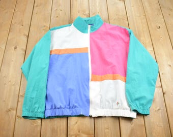 Vintage 1980s Cape Cod Sportswear Colour Block Windbreaker Jacket