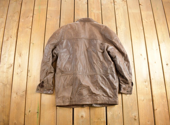 Vintage 1990s Pelle Cuir Leather Winter Jacket / … - image 2