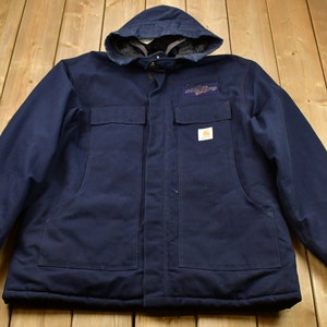 Vintage 1990s Carhartt Detachable Hooded Chore Coat / Workwear Jacket / Streetwear Fashion / Made In The USA / Canvas Jacket