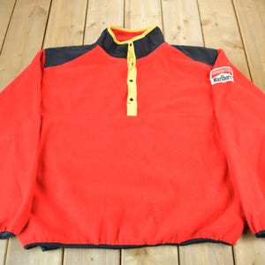 Vintage 1990s Marlboro Adventure Team T Snap Fleece Sweatshirt / Sportswear / 90s / Streetwear / Athleisure / Hiking / XL