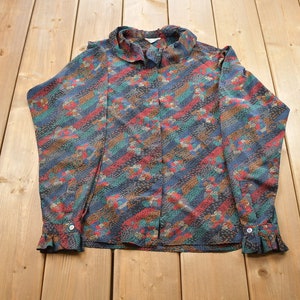 Vintage 1990s Evan - Picono Abstract All Over Print Button Up Shirt / Abstract Pattern / Formal Shirt / Colorful