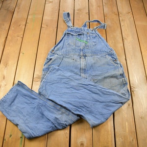 Mono vaquero desgastado vintage de la década de 1990, talla 44 x 27, KEY Imperial / Monos vintage / Ropa de trabajo desgastada / Ropa de trabajo vintage