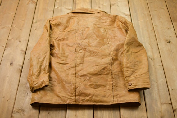 Vintage 1980s Sears Leather Jacket / Fall Outerwe… - image 2