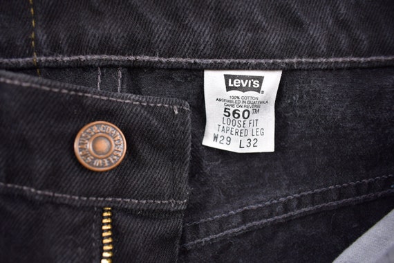 Vintage 1990s Levi's 560 Red Tab Black Denim Jean… - image 5