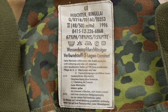 Vintage 1996 German Army Camouflage Overalls Size… - image 3