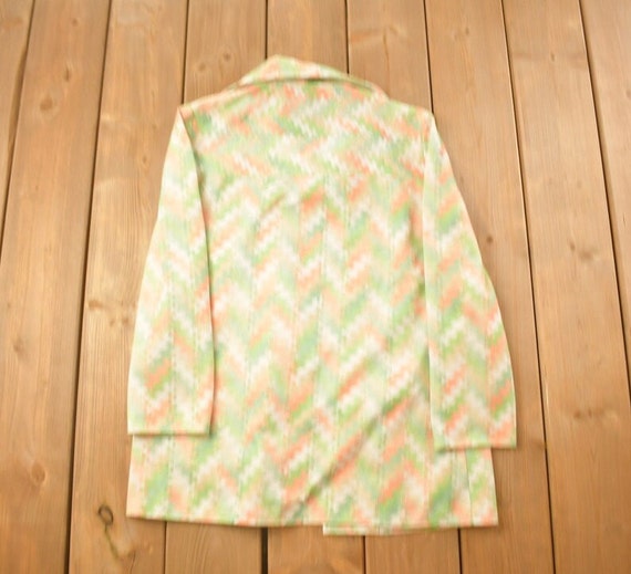 Vintage 1970s Buttonless Abstract Pattern Shirt /… - image 2