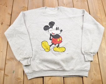 Vintage 1990s Mickey Mouse Disney Crewneck / Vintage Sweatshirt / Vintage Disney / Mickey / Embroidered / Made In USA / Disneyworld Crewneck