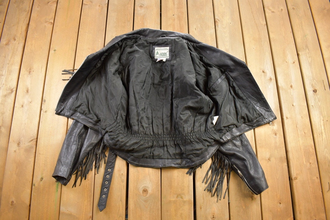Vintage 1980s Addis Genuine Leather Biker Jacket / Fall Outerwear