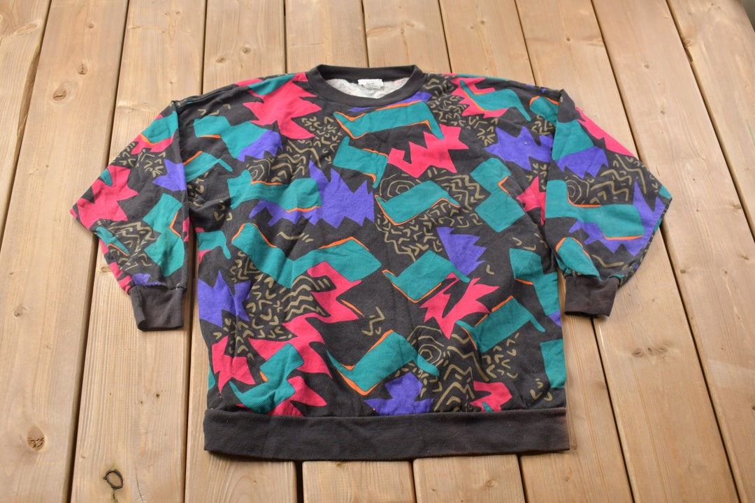 まとめ売り　洋楽・邦楽　80s 90s クラシック　ジャズ　レコード44枚セット Vintage 1980s Jolly Roger Abstract Pattern Crewneck Sweatshirt