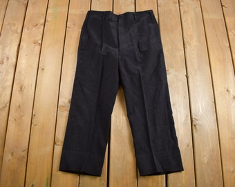 Vintage 1970s Pleated Trousers Size 35 x 24 / American Vintage / True Vintage / 1970s Pants / Black / Made in England