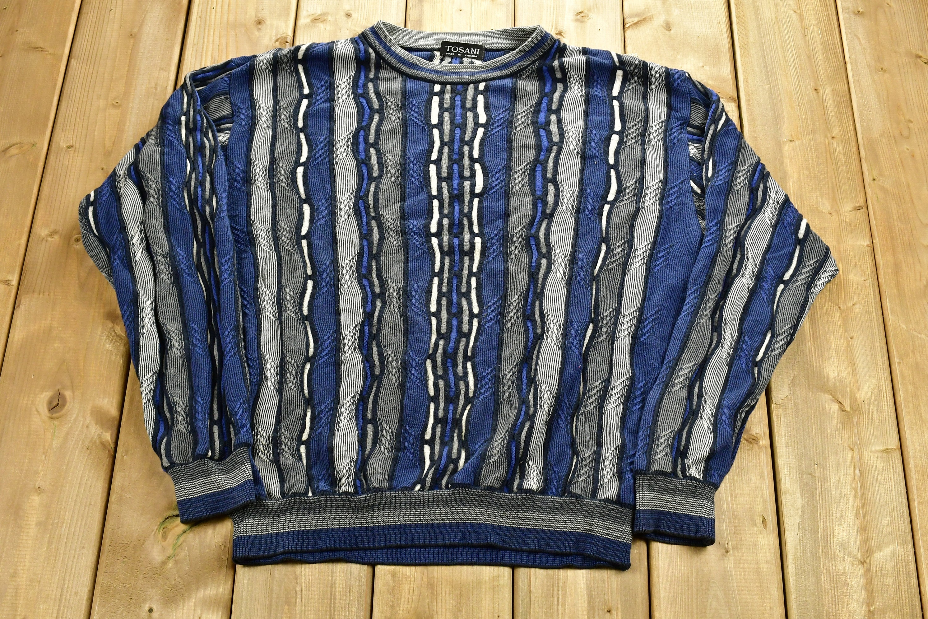 Vintage 90's TUNDRA Multi Colour Cable Knit Sweater