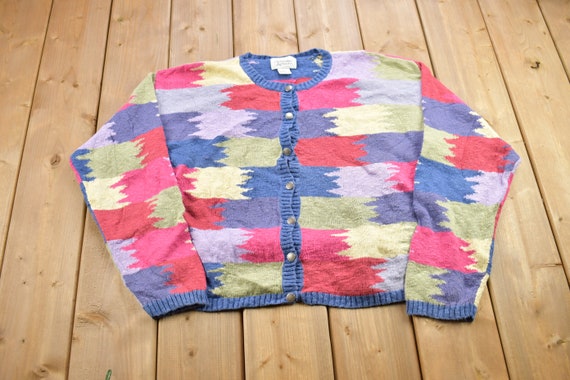 Vintage 1990s Christopher & Banks Knitted Button … - image 1