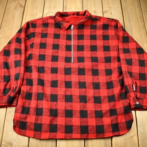 Vintage 1980s Marlboro Cigarettes Reversible Quarter Zip Fleece Sweater / Plaid Sweater / Streetwear / Quarter Zip Fleece / 90s Marlboro