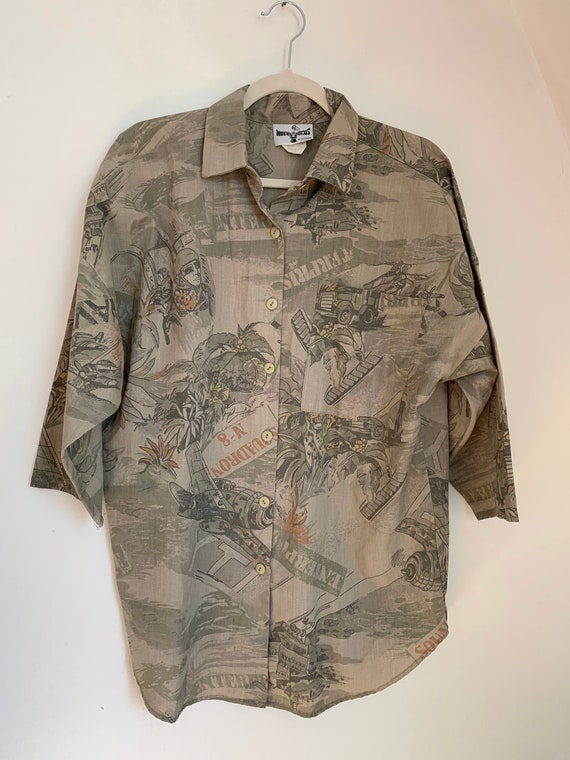 Army Shirt / Jungle Print / Jaguar / Vintage Aviator / Army | Etsy
