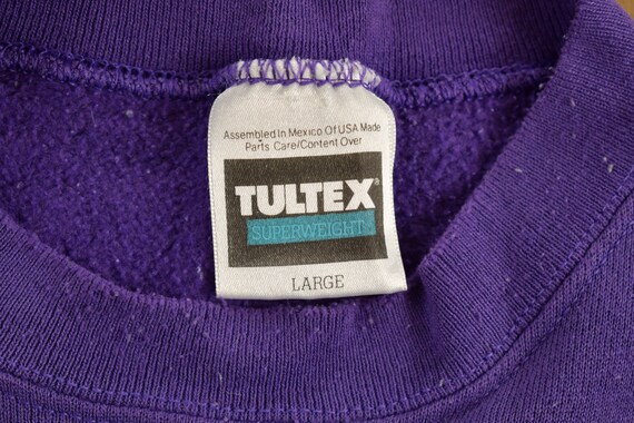 Vintage 1990s Blank Purple Crewneck Sweatshirt / … - image 6