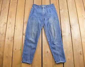 Vintage 1980s Italia Striped Denim Jeans Size 28 x 26 / 80s Jeans / Vintage Denim / Streetwear / Vintage Pants / 80s Clothing