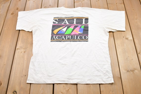 Vintage 1987 Sail Acapulco Graphic T-Shirt / Grap… - image 2