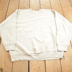 Vintage 1990s Blank Cream Crewneck Sweatshirt
