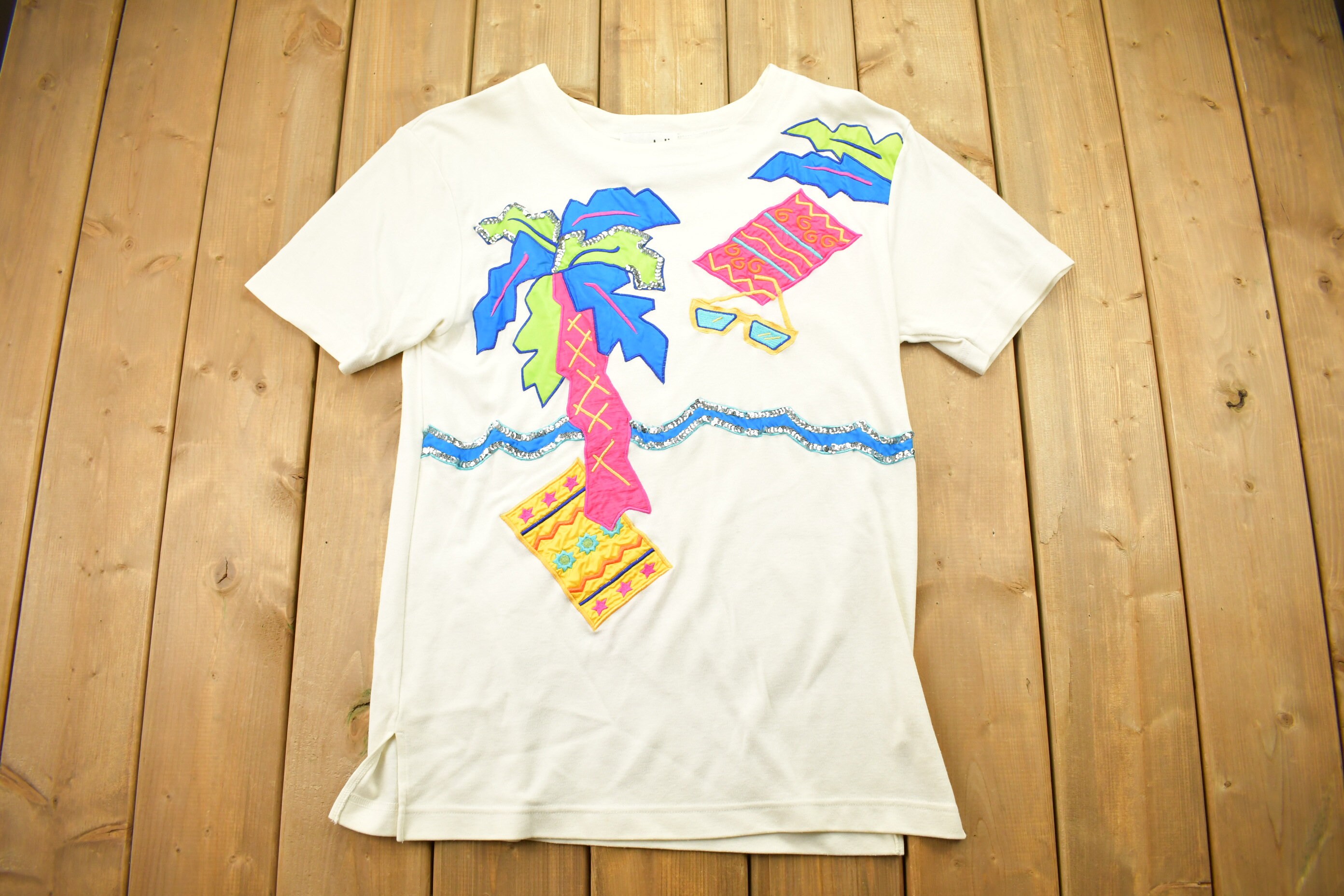 Vintage 1990s DIY Arts & Craft Beach Theme T Shirt Mens M / 80s 