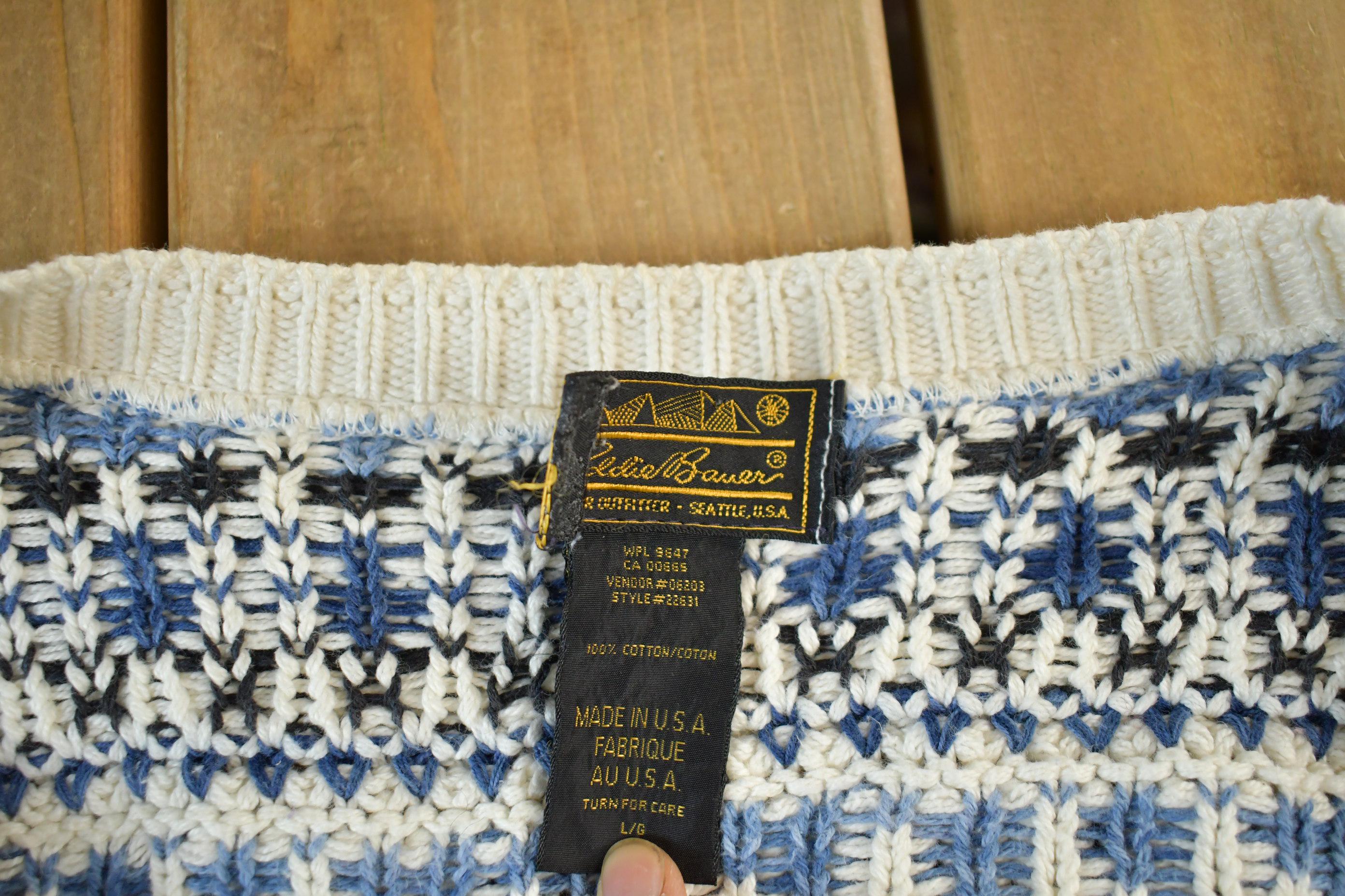 Vintage 1990s Eddie Bauer Knit Cardigan Sweater Men's Large