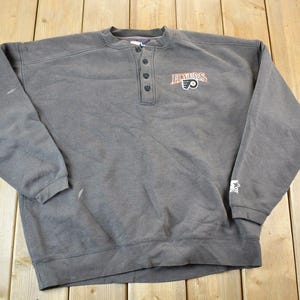 Vintage 1990s Starter Philadelphia Flyers NHL Hockey Crewneck Sweatshirt / Made In USA / Vintage Sportswear / Embroidered / Hockey