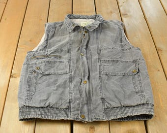 Vintage 90s Fishing Vest | Khaki Utility Cargo Multi Pocket