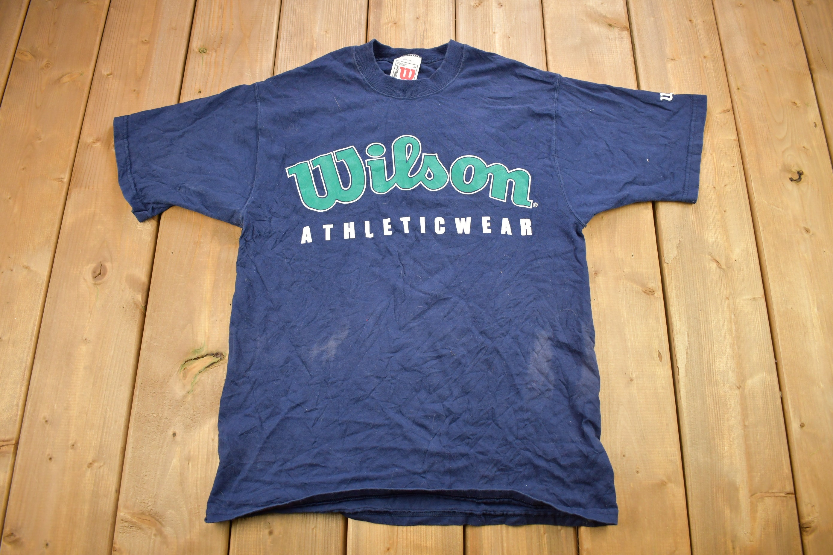 Vintage 1990s Wilson Athletic Wear Graphic T Shirt / Vintage T