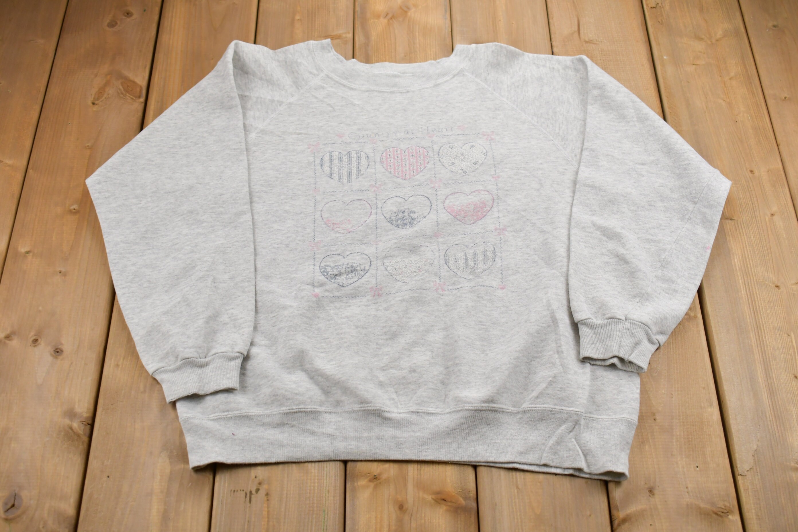 Heart Sweatshirt 80s - Etsy