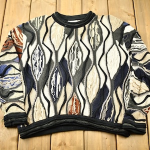 Vintage 1990s Coogi Australia 3D Cable Knit Crewneck Sweater / Vintage Coogi / Made In Australia / Streetwear / 90s Crewneck / Abstract