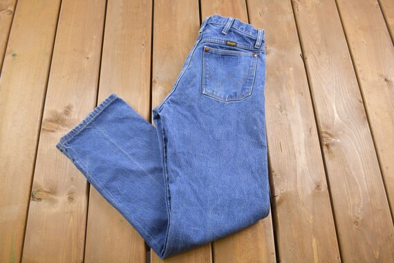 Vintage 1990's Wrangler Blue Jeans 28 x 30 / Pain… - image 1