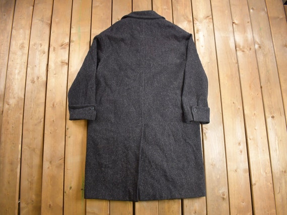 Vintage 1980s Wool Full Length Over Coat / Made in Italy / Long