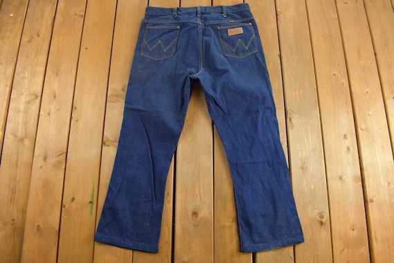 Vintage 1970s Wrangler Dark Wash Denim Jeans 36 x… - image 2