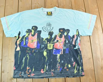 Vintage 1988 Body Glove All Over Print Neon Single Stitch Surfing T-Shirt  / 80s Vintage Surfing Tee / Rare Vacation Tee / Surf Made In USA