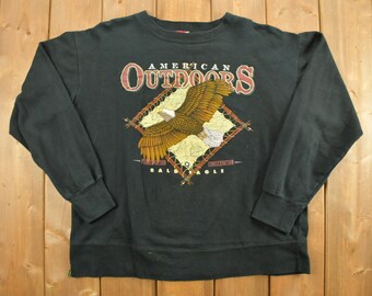 Vintage 1990s Bald Eagle Crewneck / 90s Crewneck / Outdoorsman / Vintage Sweatshirt / American Sportswear / Pullover Sweatshirt / Hunting