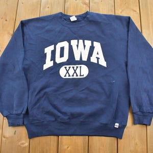 Vintage 1990s Russell Athletic IOWA State University Collegiate Crewneck Sweatshirt Men's L / 90s Streetwear / Athleisure / Spell Out
