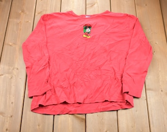 Vintage 1990s Mickey Mouse Embroidered Crewneck Sweatshirt / 90s Crewneck / Souvenir / Athleisure / Streetwear / 90s Disney / 90s Mickey