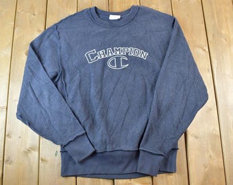 Sudadera Champion Reverse Weave de cuello redondo, estilo vintage de los años 90 / Hecha en EE. UU. / Tejido grueso / Champion de los 90