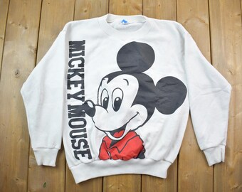 Vintage 1990s Mickey Mouse Disney Crewneck / Vintage Sweatshirt / Vintage Disney / Mickey / Embroidered / Made In USA