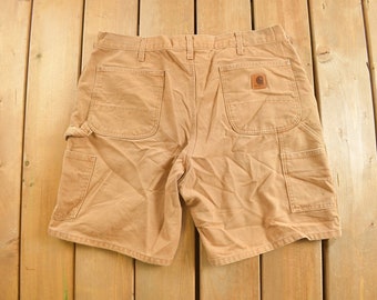 Vintage 1990er Carhartt Brown Shorts Größe 38 x 8 / 90er Jahre / Vtg / Shorts / Arbeitskleidung / Tischler / Jorts