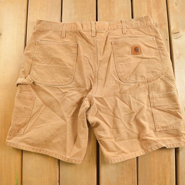 vintage des années 1990 Carhartt Brown Shorts Taille 38 x 8 / 90 s / Vtg / Shorts / Vêtements de travail / Menuisier / Jorts