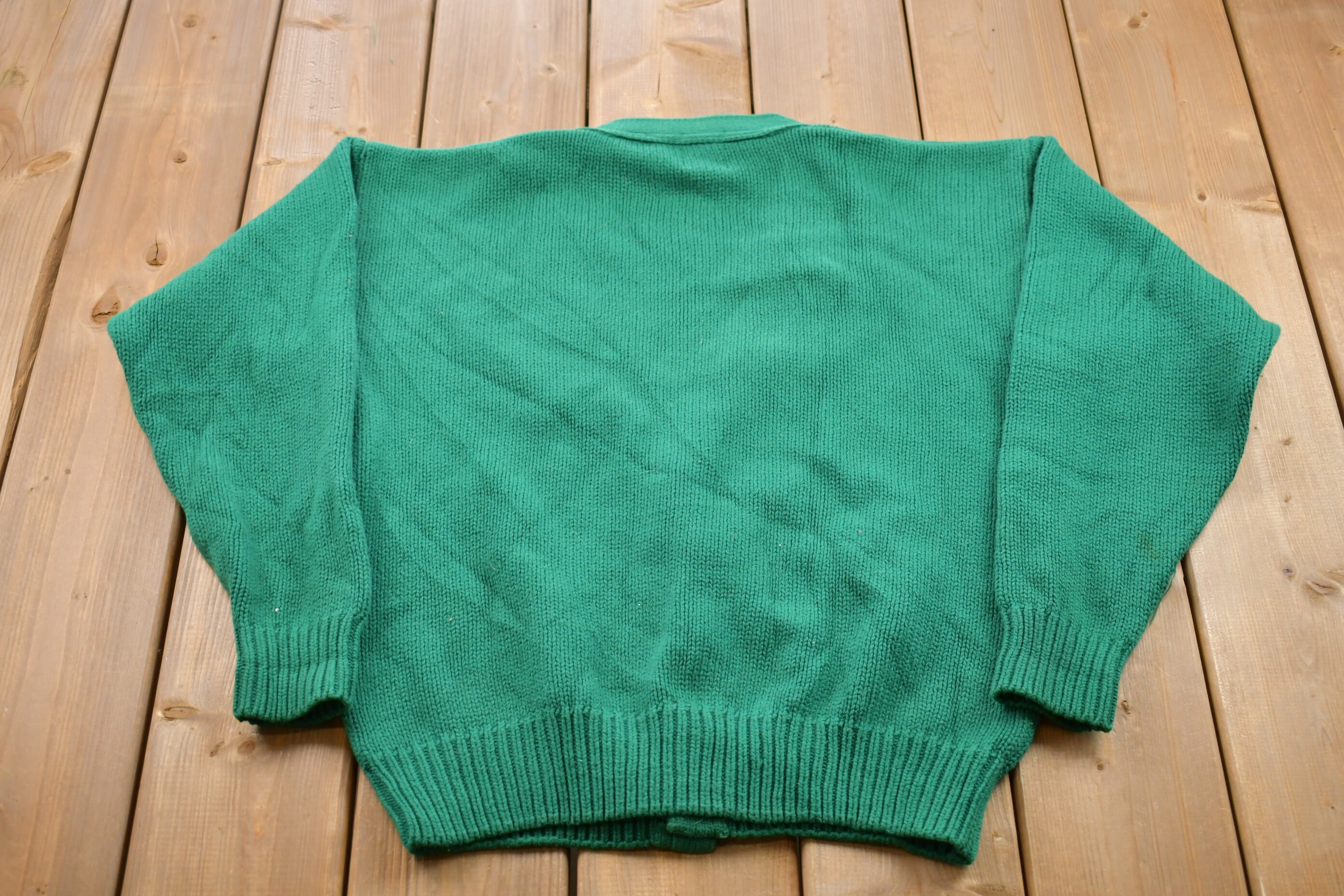Vintage 1990s Gap Green Knitted Cardigan Sweater / Vintage - Etsy
