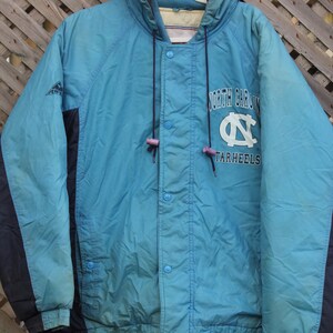 Vintage 1990s University Of North Carolina Tar Heels Puffer Jacket / Sportswear / Streetwear / Collegiate Jacket / Color Block / UNC image 3