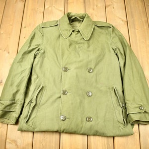 Vintage WW2 US Militär Trenchcoat mit Knöpfen / Militaria / Souvenir / US Armee Grün / Vintage Armee / Bundeswehr / Bundeswehr Jacke / True Vintage