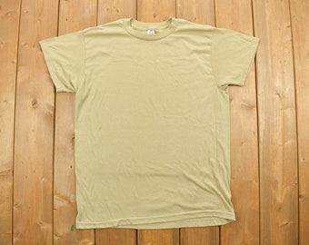 Vintage 1990s Blank Beige T-Shirt / Streetwear / Retro Style / Made In  / Basic / Essential