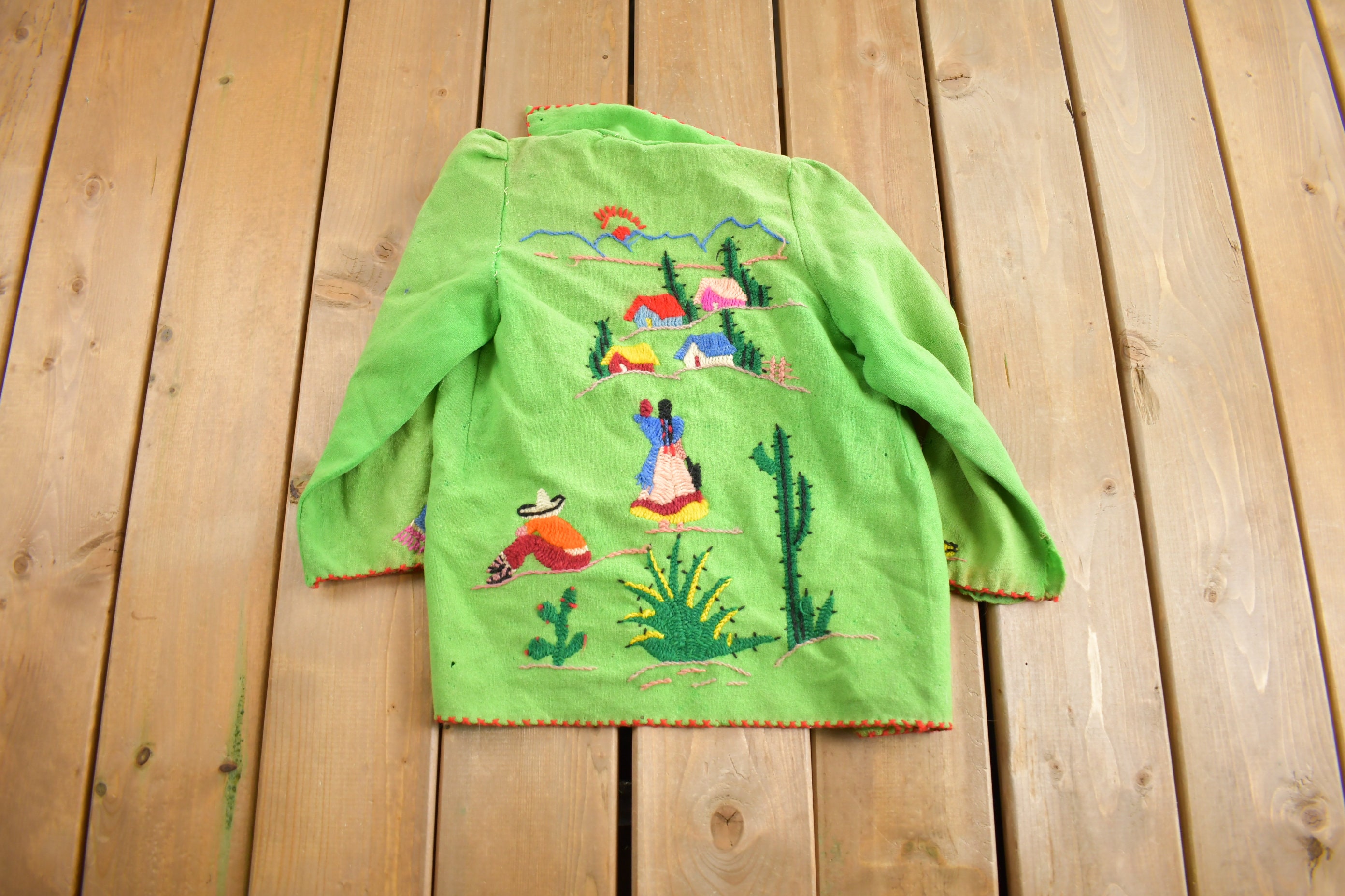 Vintage 1950s Mexican Embroidered Souvenir Jacket / True Vintage