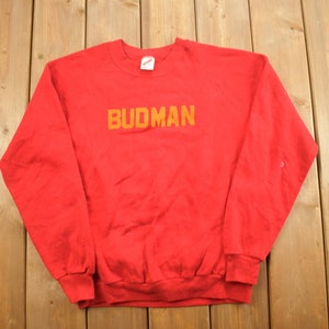 Vintage 1990s Budman Crewneck Sweatshirt / 90s Crewneck / Made In USA / Streetwear / Graphic Sweater