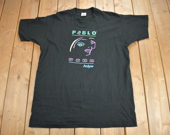 Vintage 1990s Pablo Picasso Andye Art Graphic T Shirt / Vintage T Shirt / Streetwear / Graphic Tee / Single Stitch / Made In Canada